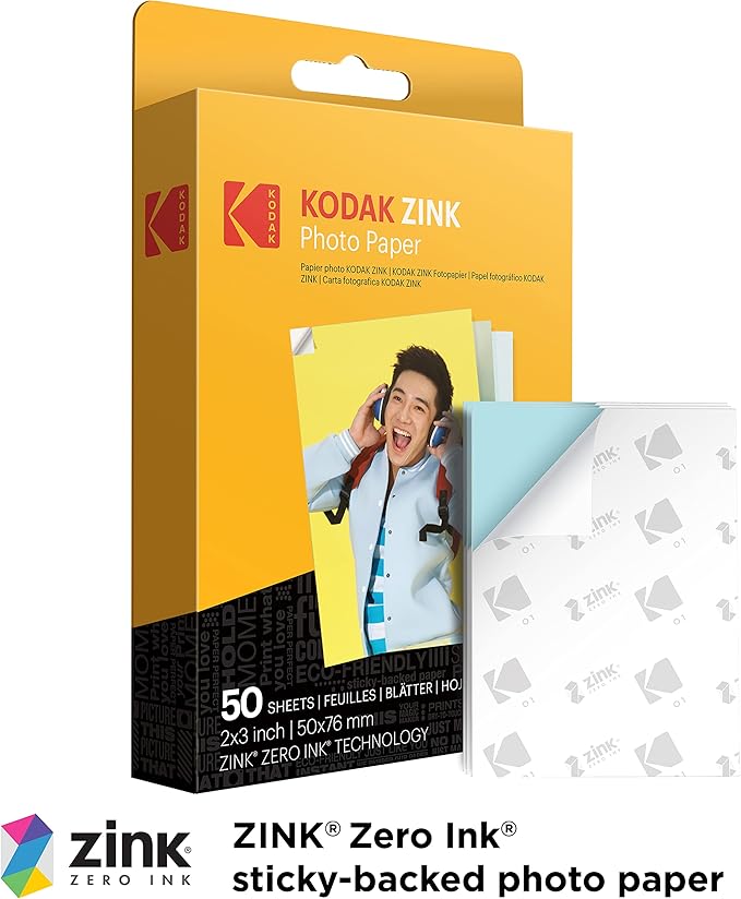 KODAK Step Instant Smartphone Photo Printer - 75 Sheets Bundle - Portable Mini Color Wireless Mobile Printer - Zink 2x3” Sticky-Back Photos - Bluetooth Compatible with Smart Devices - Fun App -Blue