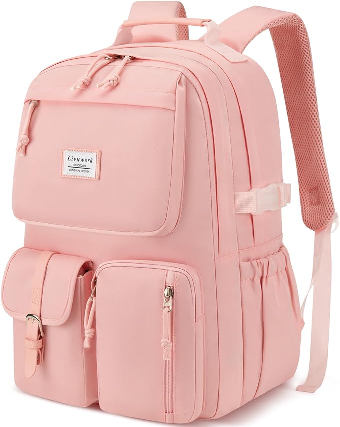 School Laptop Backpack for Girls Bookbag: Large Capacity Elementary Middle High School Book Bag 15.6 Inch Casual College Backpacks Waterproof Travel Back Pack Student Bookbags for Teen Kids Boys Women