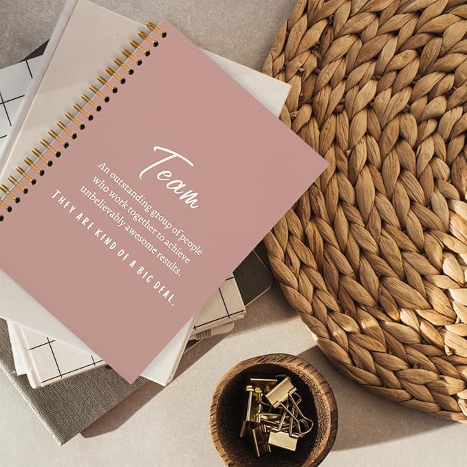 hold fizz Pink Meeting Notebook for Work, Employee Appreciation Gifts, Team Gifts for Employees, Journals for Writing, Thank You Gifts for Women Men Leader Boss Mentor Manager Coworkers, 5.5"x8.3"