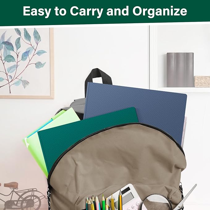 60-Pack Plastic Folders with Pockets and Prongs,2-Pocket Folders with 3 Fasteners, Poly Folders Holds 8-1/2" x 11" Paper for School/Office/Home