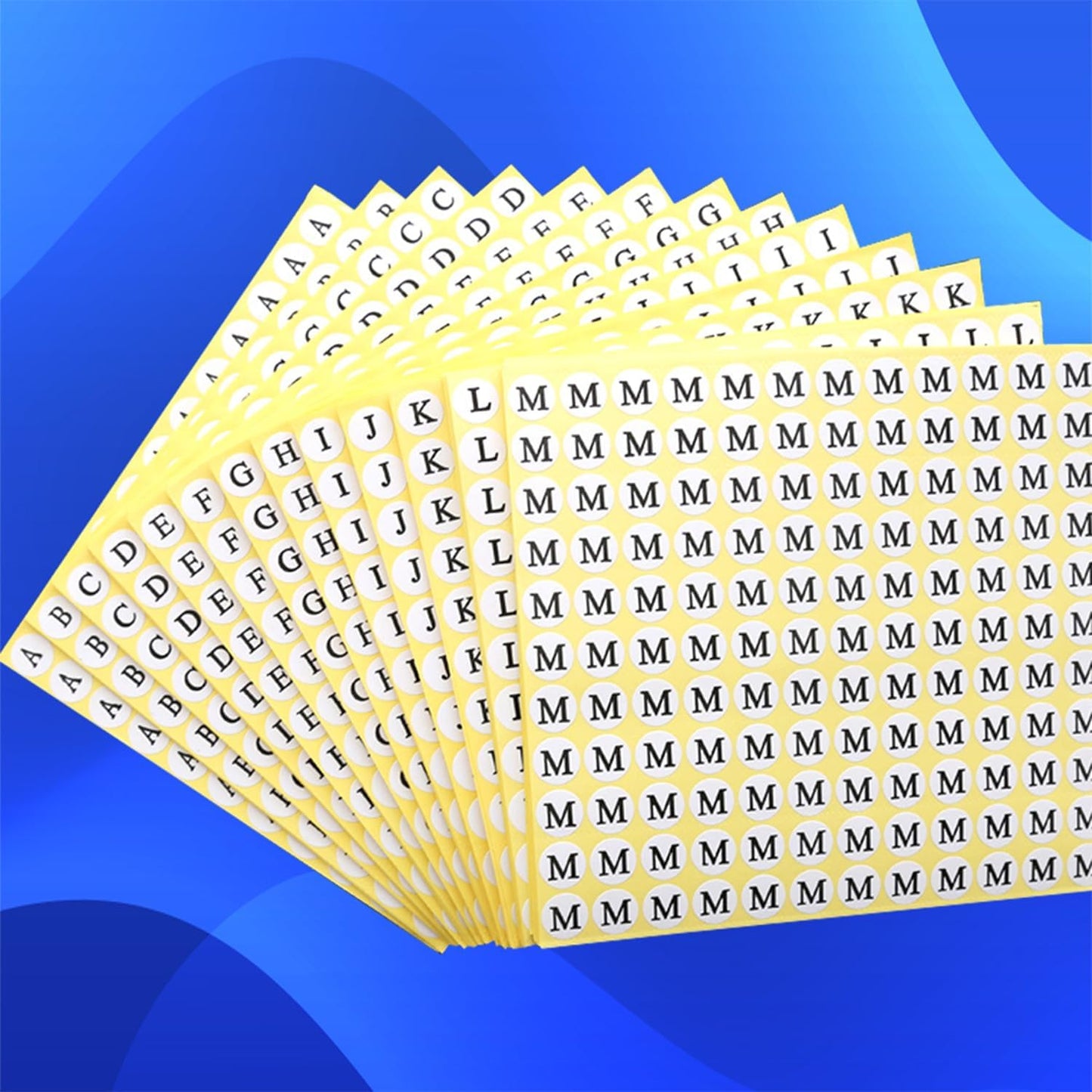 Small Alphabet Stickers, Letter Stickers, 26 Sheets A to Z Alphabet Sticker, Round Paper Self-Adhesive Peel and Stick Letter Labels