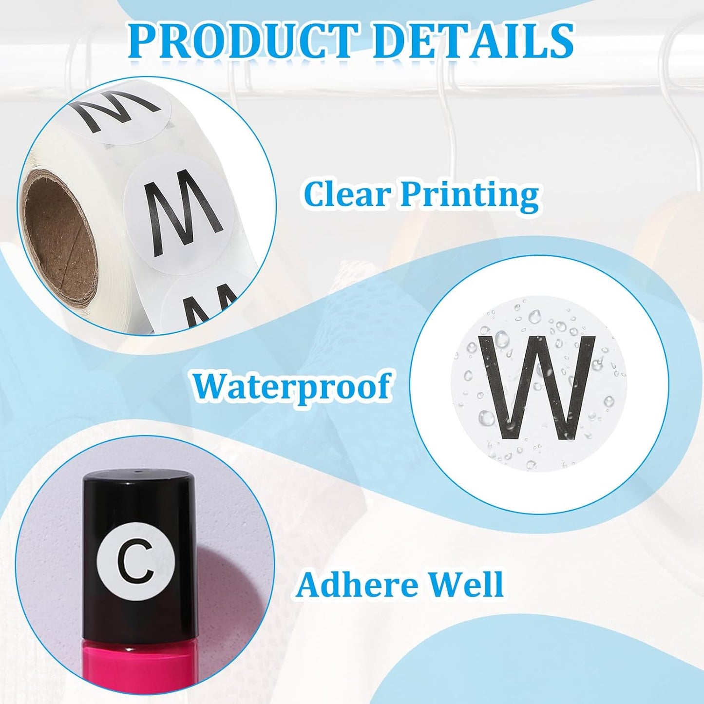 PATIKIL 1" Letter W Stickers, 4 Rolls Self-Adhesive Alphabet Round Circle Dots Labels for Organization Storage Inventory Boxes Scrapbook Craft 2000 Pcs Total