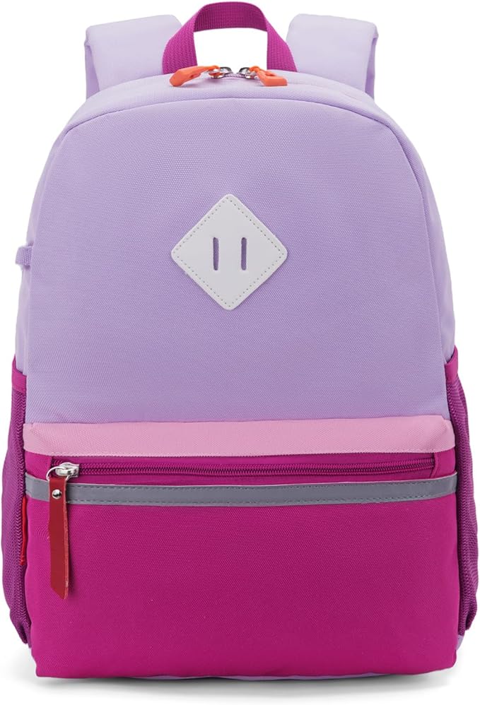 HawLander Little Kids Backpack for Girls Toddler School Bag Fits 3 to 6 years old, 15 inch, Purple