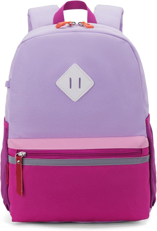 HawLander Little Kids Backpack for Girls Toddler School Bag Fits 3 to 6 years old, 15 inch, Purple