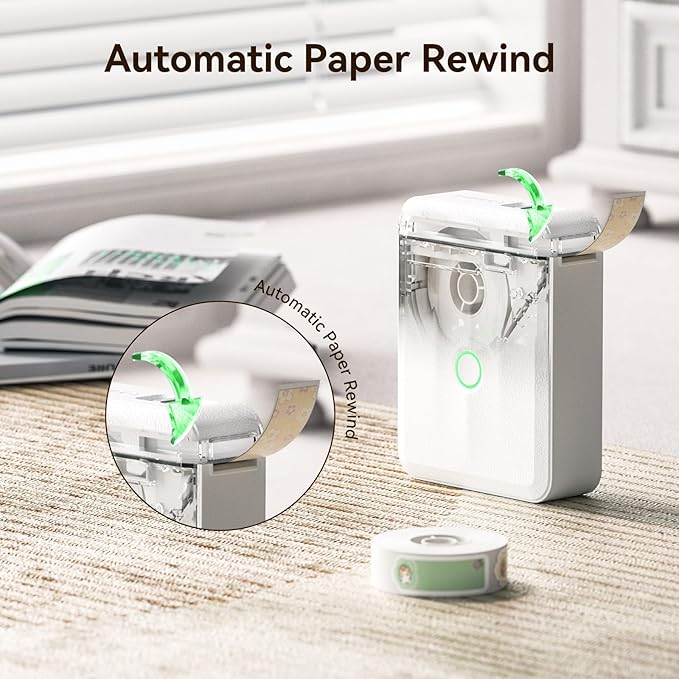 NIIMBOT Label Maker Machine with Tape, D110 New Version Mini Portable Bluetooth Thermal Printer, Sticker Maker Label Maker for Home Office Organization School, Light Gray