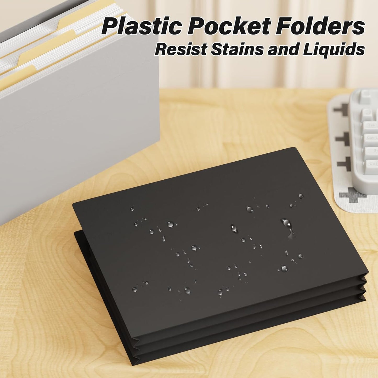 Ansook Plastic 3.5” Expandable File Jackets,6 Pack Large Capacity File Folders,Letter Size File Pockets,Heavy Duty Expanding File Jacket,Straight-Cut Tab for Manila Folder,Assorted Colors File Folders