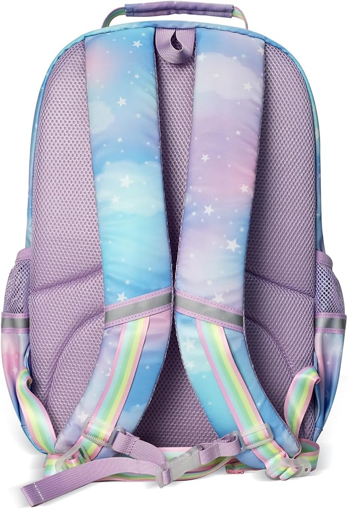 Kids Backpack - Lightweight 15” Backpack in Fun Prints for School, Travel, & Daycare, Ideal for Ages 4+, Roomy Interior, Durable & Water-Resistant Fabric, Back to School Book Bags(Rainbows)
