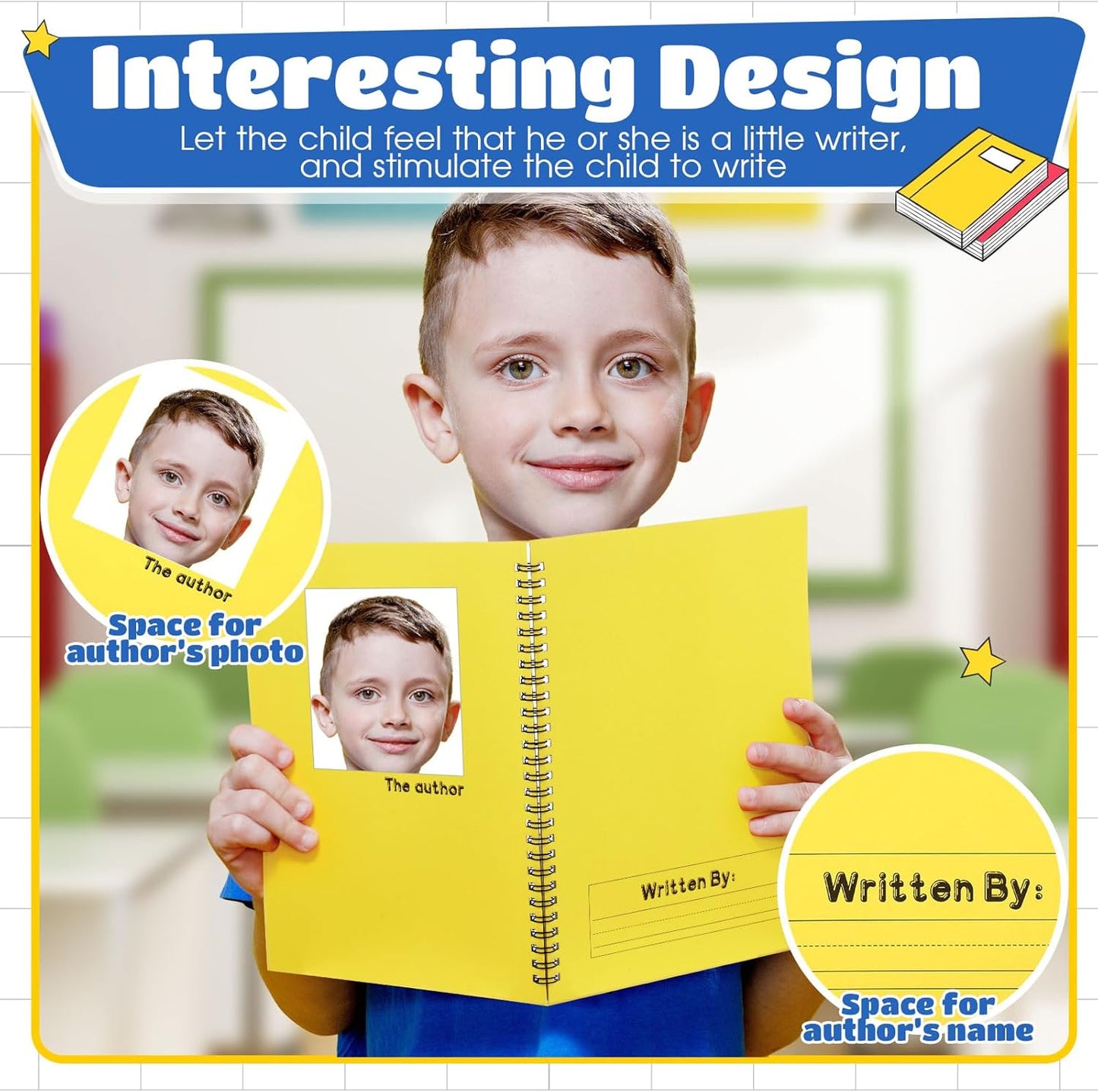 Henoyso 40 Pcs 100/50 Sheets Primary Composition Notebook K-2 Bulk Spiral Primary Journal Drawing Handwriting Practice for Kids Kindergarten 1st 2nd Back to School Supplies (Bright Color,50 Sheets)