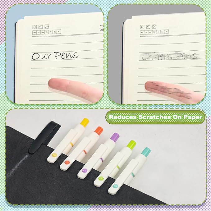 5 Pcs Colorful Gel Pens,0.5mm Fine Point for Journaling Note Taking Writing, Quick Dry Black Ink Pens for Office School Supplies Gifts for Women Teacher Students (White)