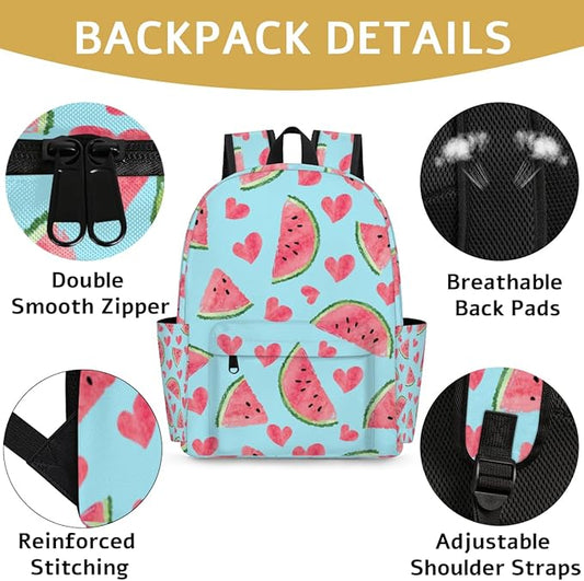 Beach Watermelon Kids Backpack for Boys Girls Summer Fruit Preschool Toddler Backpack Kindergarten Nursery Bookbag Travel Children Lightweight School Bag