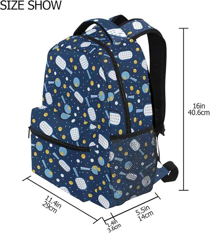 Pickleball Backpack for School Student Laptop Travel School Bag for Boys Girls Daypack