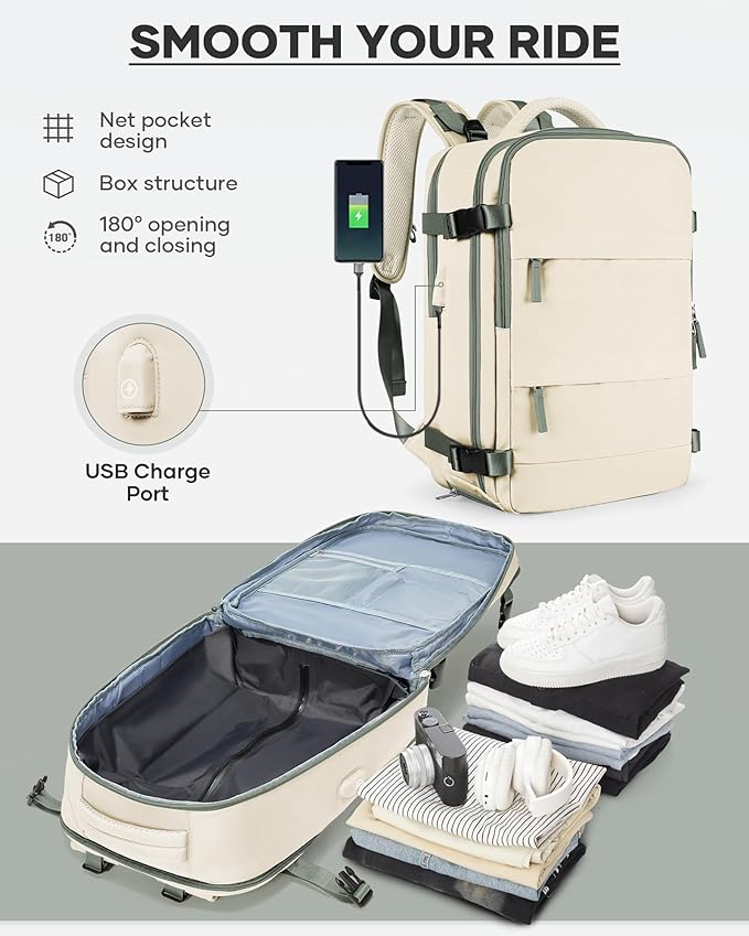 coofay Vacuum Backpack Travel with Pump Vacpack Travel Backpack with Vacuum System Compression Backpacks