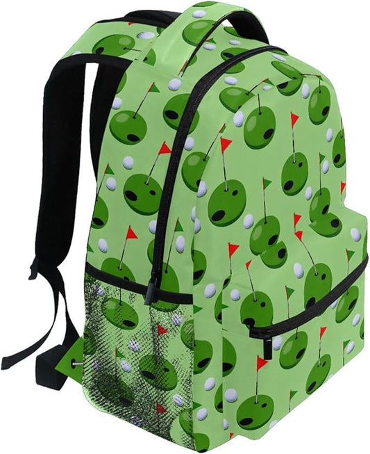 Golf Ball Backpack for School Student Laptop Travel School Bag for Boys Girls Daypack