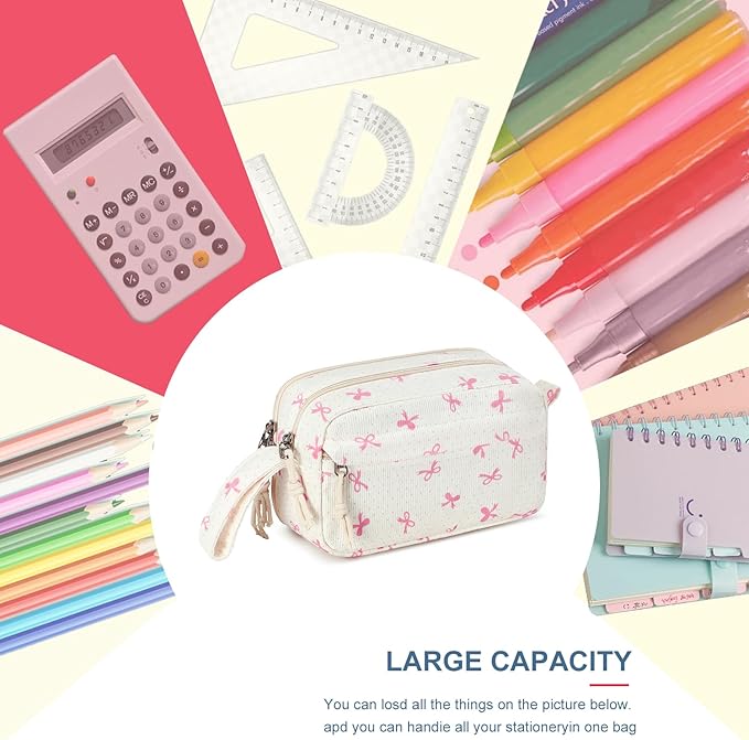 Bluboon Big Capacity Pencil Case Pencil Pouch Pen Case School Supplies Cute Pencil Box Pencil Bag for Teen Girls Boys Women Man