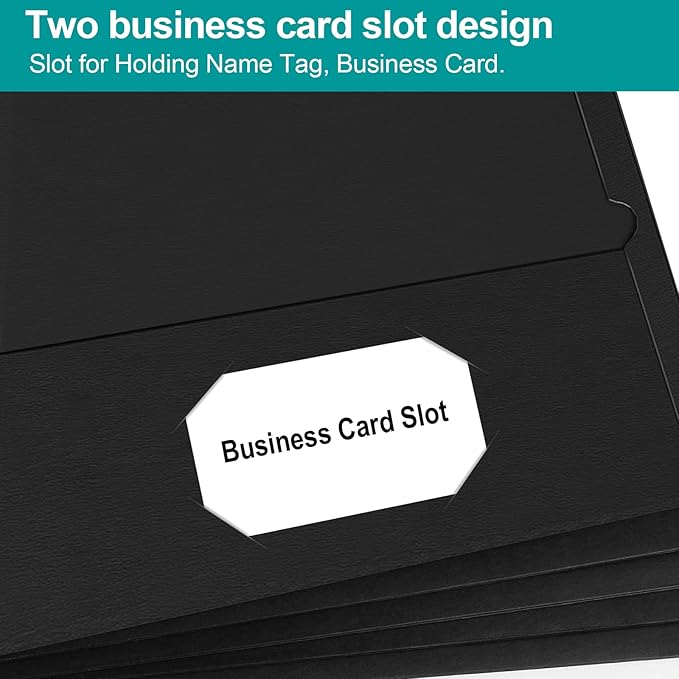 HABGP Two Pocket Folders, 100 Pack 2 Pocket Folders Fit Letter Size Paper, Black Paper File Folders with Pockets for School Office Home Business