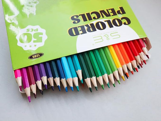 S & E TEACHER'S EDITION 50Pcs Colored Pencils,50 Vibrant Colors, Drawing Coloring Pencils for Kids Back to School Supplies for Teachers