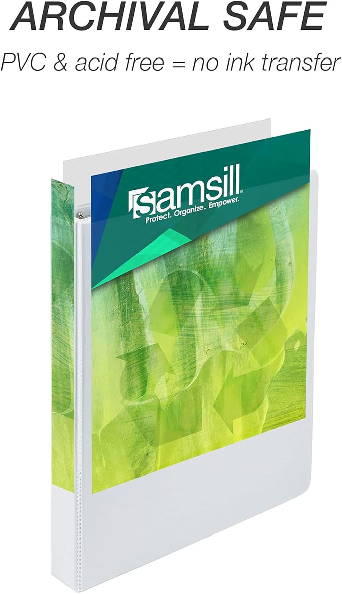 Samsill Earth's Choice 1 Inch Round Ring View Binder, Eco-Friendly and USDA Certified, White, Bulk Binder 12 Pack (MP128937)