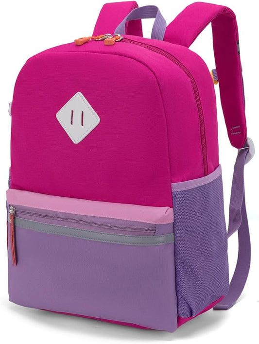HawLander Little Kids Backpack for Girls Toddler School Bag Fits 3 to 6 years old, 15 inch, Purple