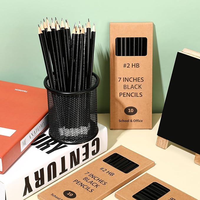 Geyoga 50 Boxes Woodcased Classroom #2 HB Pencils with Erasers 500 Count Pre-sharpened Number 2 Pencils for School Teacher Office Supplies, Writing, Drawing and Sketching Back to School Gifts(Black)