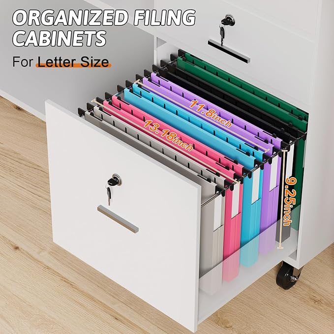 Plastic Extra Capacity Hanging File Folders Letter Size,1 Inch Expansion,12 Pack Reinforced Heavy Duty Hanging Folders,File Cabinet Folders,Expandable Hanging File Folder,Assorted Colors