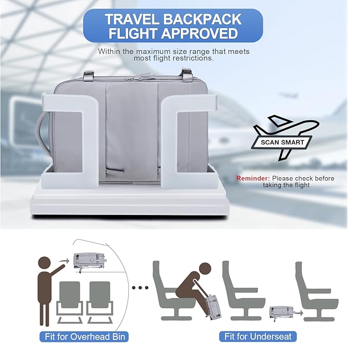 Personal Item Travel Backpack For Women Men Airline Approved Carry On Backpack Flight Approved Waterproof Sports Luggage Backpack Casual Daypack Small Hiking Backpack