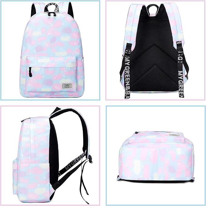 Lohol Galaxy Backpack for School Travel, Lightweight BookBag for Girls Kids