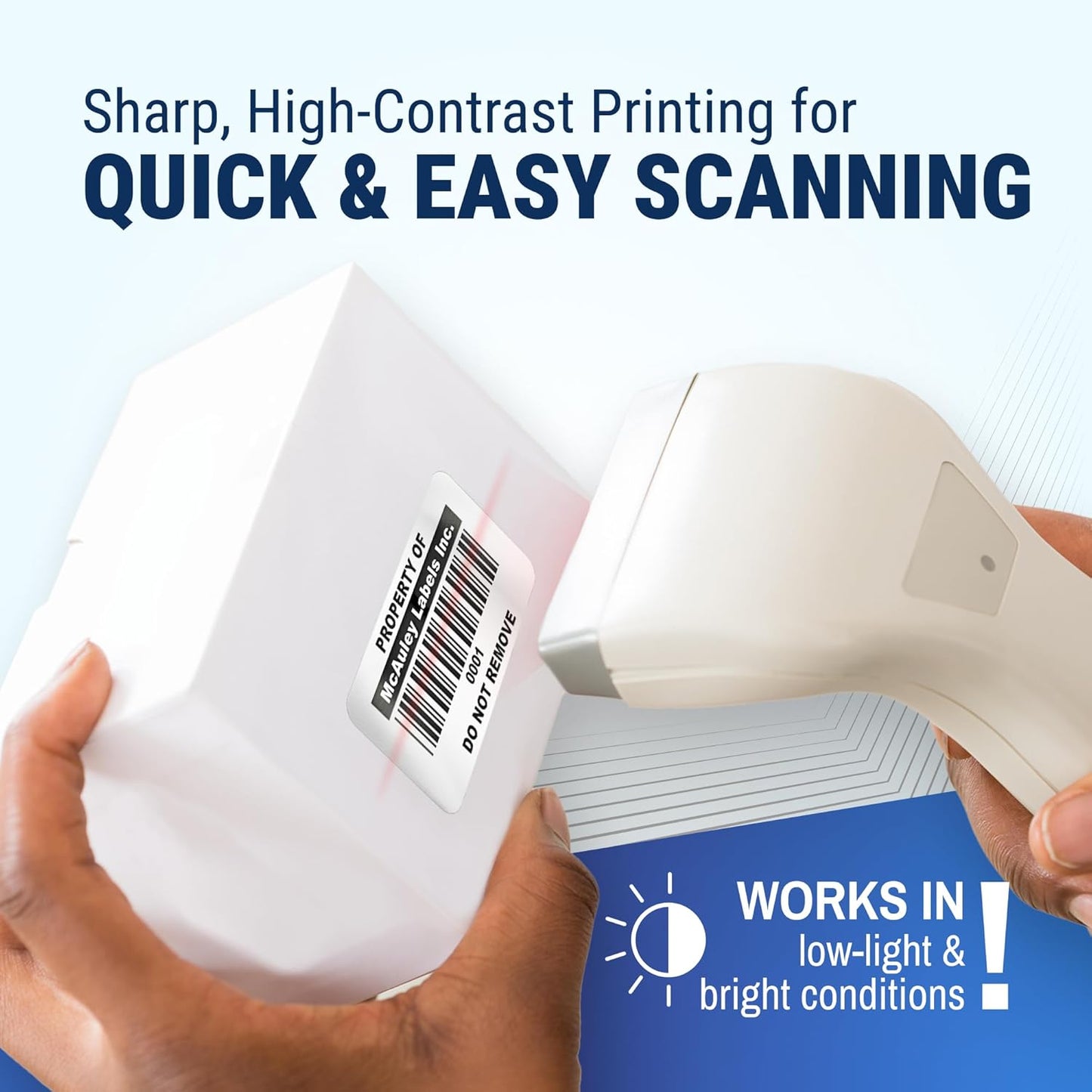 McAuley Labels Custom Asset Tags for Equipment - Numbered, Permanent - Heavy Duty Metalized Polyester, Stronger Adhesive - Barcode Label - 2x1