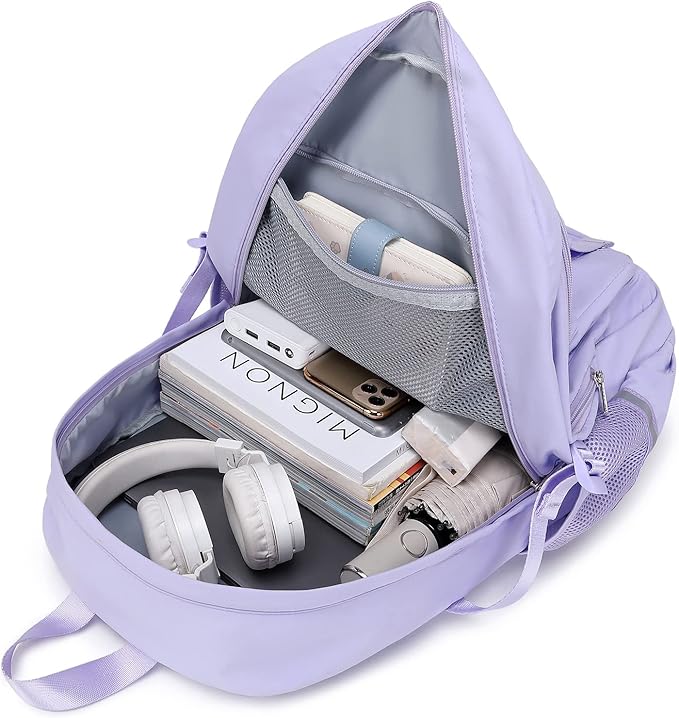 abshoo Big Student Laptop Backpack For College Women Middle High School Teen Girls Bookbag Travel Daypack (Purple)