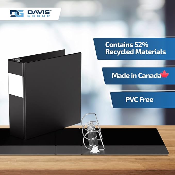 Premium Economy 6-Pack 3-Ring Binders for School or Office, D-Ring Binders, 3 Inch, Black