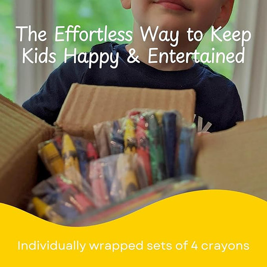 CrayonKing 500 Sets of 4-Packs (2000 Bulk Crayons) – Non-Toxic, Individually Wrapped, Perfect for Parties, Restaurants, Classrooms & More