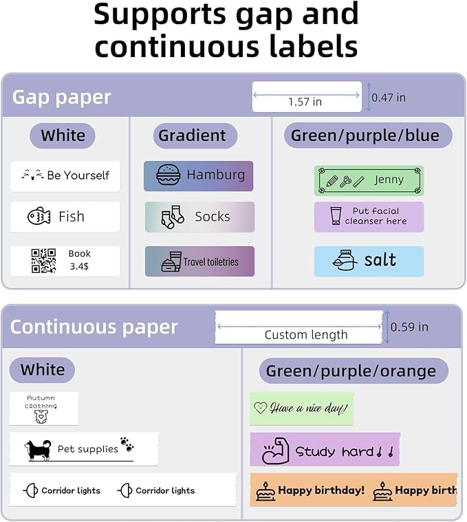 ORGSTA S001 Label Maker Machine with Tape, Portable Bluetooth Label Maker for Home and Office Organization, Thermal Label Printer Mini Sticker Maker with Multiple Templates, White
