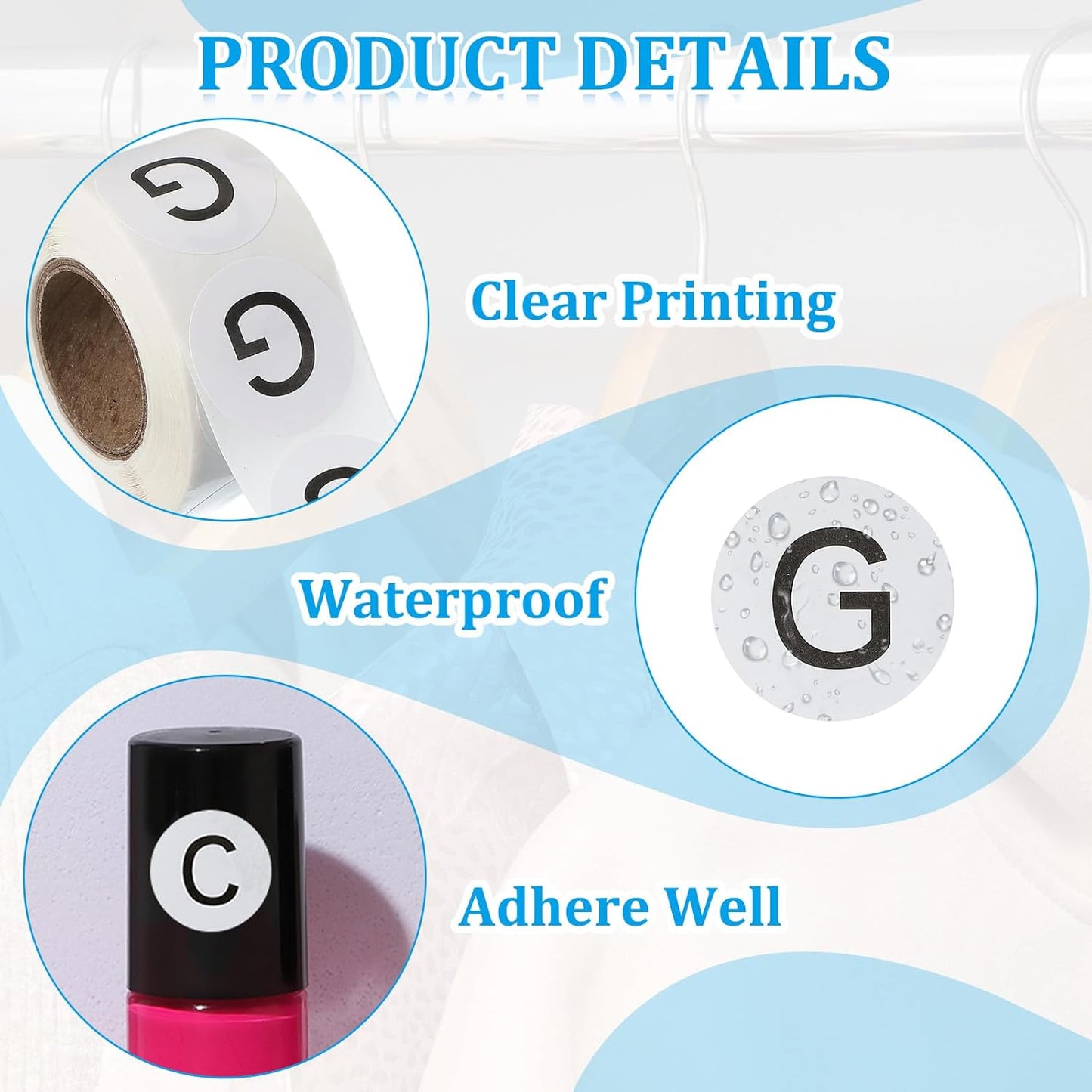 PATIKIL 1" Letter G Stickers, 4 Rolls Self-Adhesive Alphabet Round Circle Dots Labels for Organization Storage Inventory Boxes Scrapbook Craft 2000 Pcs Total