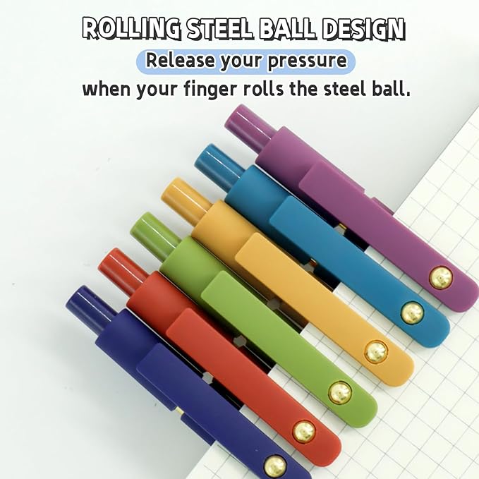 6 Pcs Gel Pens 0.5mm Quick Dry Black Ink Pens Fine Point Smooth Writing Pens, Cute Office and School Supplies Gifts for Women Teacher Students (6 Pcs Vintage Gold)