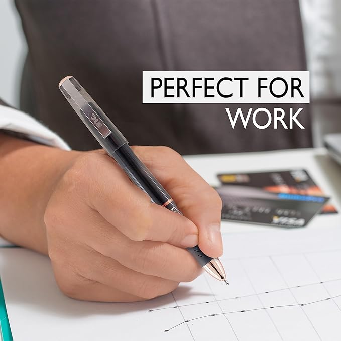 Inc. Magna Tank Gel Pen - Bulk 0.7-mm Medium-Point Roller Pens with Comfort Grip for School, Office, Writing, and Journaling, 12 Count Pack, Black Ink