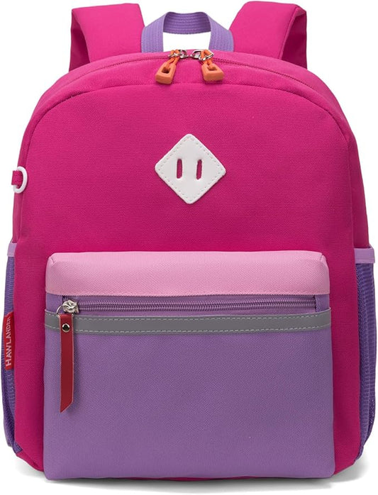 HawLander Little Kids Backpack for Girls Toddler School Bag Fits 3 to 6 years old, 12 inch, Purple