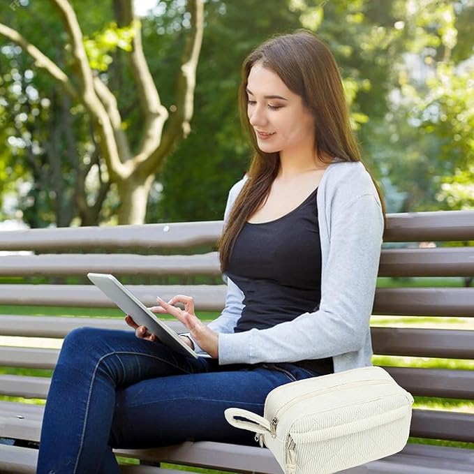 Bluboon Big Capacity Pencil Case Pencil Pouch Pen Case School Supplies Cute Pencil Box Pencil Bag for Teen Girls Boys Women Man (Beige)