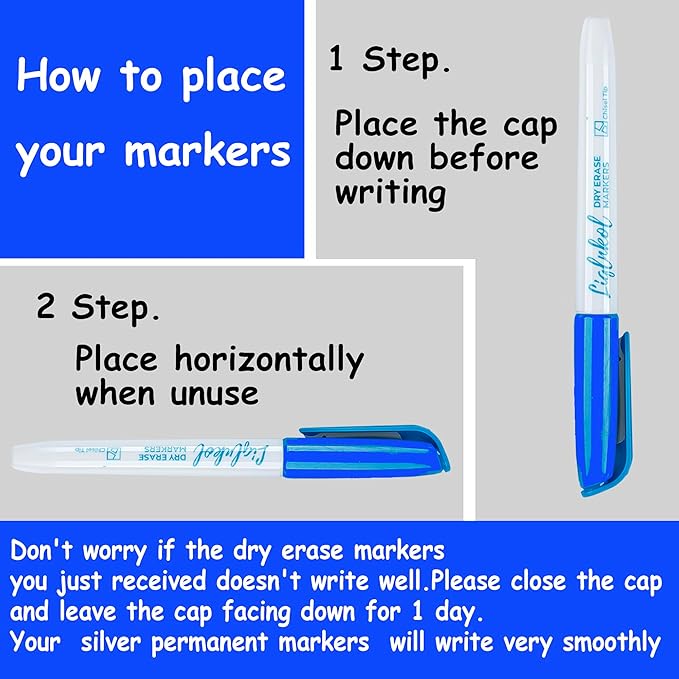 Dry Erase Markers Bulk 160 Pack 3 Assorted Colors, Chisel Tip Whiteboard Markers for Home School and Office，Pens of 80 Black 40 Red and 40 Blue.