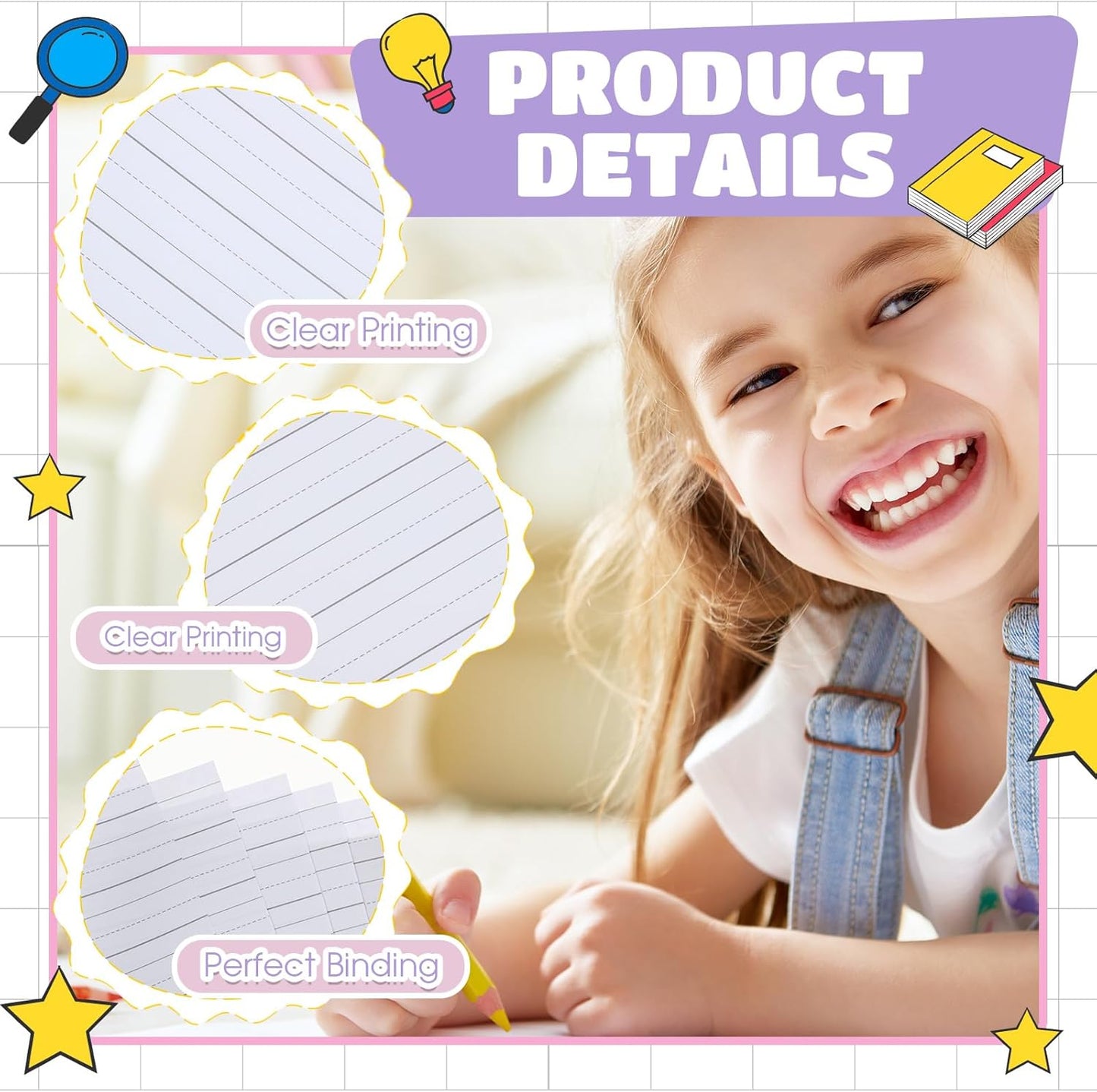 Henoyso 20 Pcs 100/50 Sheets Primary Composition Notebook K-2 Bulk Spiral Primary Journal Drawing Handwriting Practice for Kids Kindergarten 1st 2nd Back to School Supplies (Pastel Color,50 Sheets)