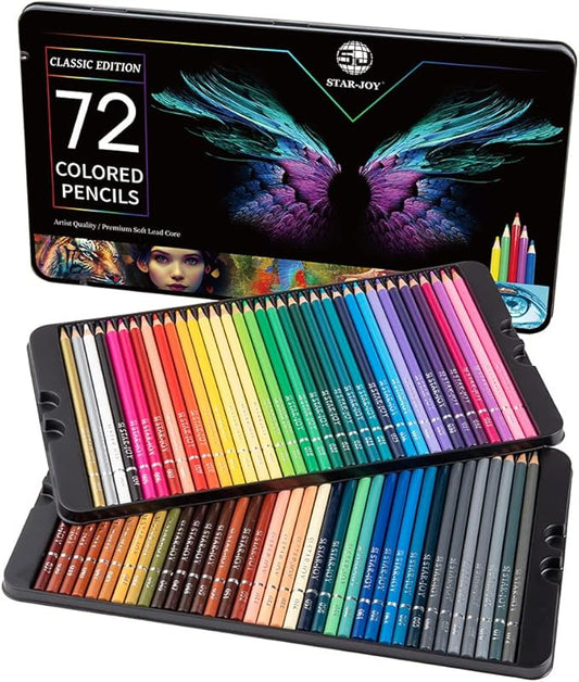 72 Colored Pencils for Adult Coloring Books, Premier Coloring Pencils Set, Quality Oil Based Colored Pencils, Holiday Gifts for Artist Drawing
