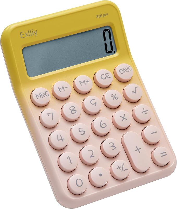 Pocket Calculator, Kids 8 Digit Small Desktop, LCD Display, Cute & Aesthetic Calculator (Gradient Pink, S 1 Pcs)