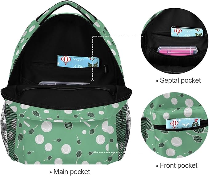 Tennis Backpack for School Student Laptop Travel School Bag for Boys Girls Daypack