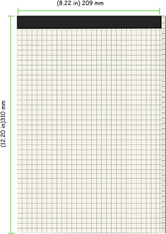 5 Pack A4 Graph Paper Pads, Quad Grid Paper Pad, 80 Sheets/Pad, Graph Paper Notebook for Office Supplies, Architects, White