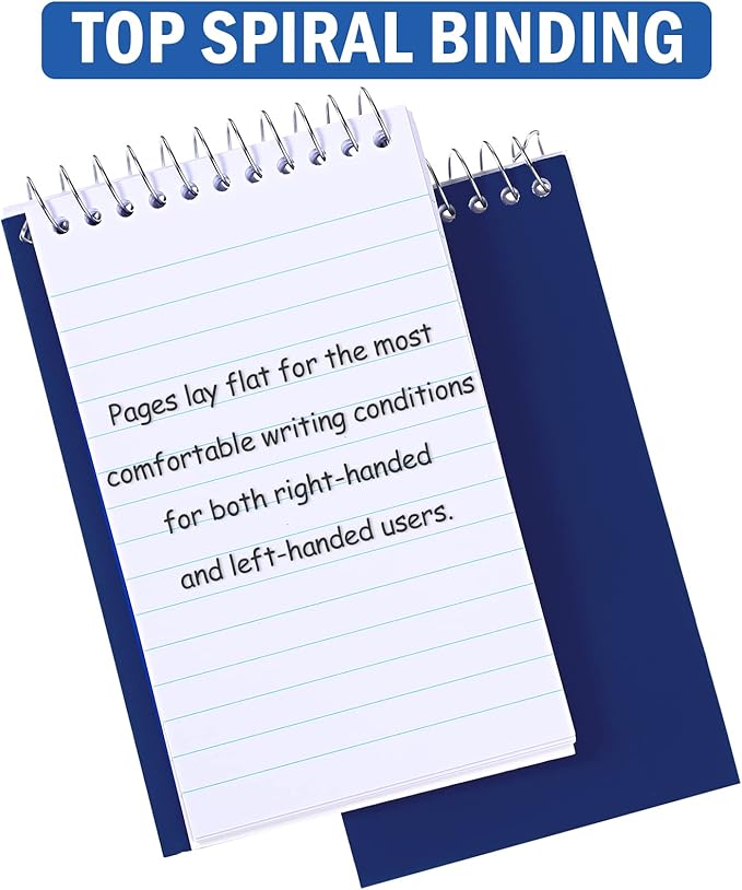 50 Pieces Spiral Memo Pads Bulk 3 x 5 Inch Small Note Pads Top Bound Lined College Ruled Paper Mini Notepad Pocket Spiral Notebooks for School Office Home Supplies, 75 Sheets (Bright Colors)