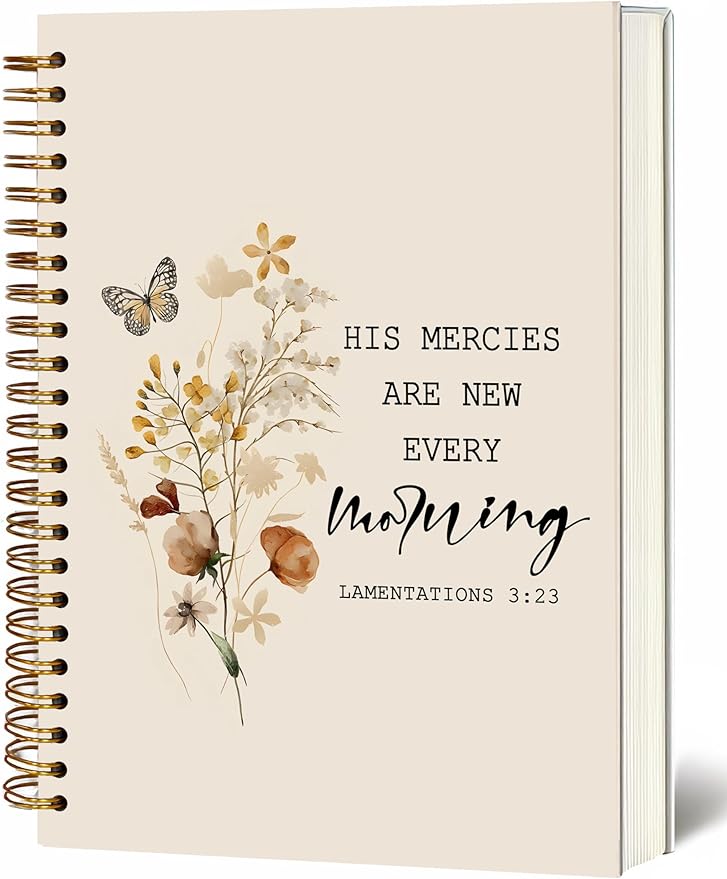 YOU FOUND ME Bible Journal, A5 Spiral Christian Journal with Floral Notebook, HIS MERCIES ARE NEW EVERY MORNING, Bible Verse Gifts for Women Birthday Christmas, Sunday School, Office Supplies