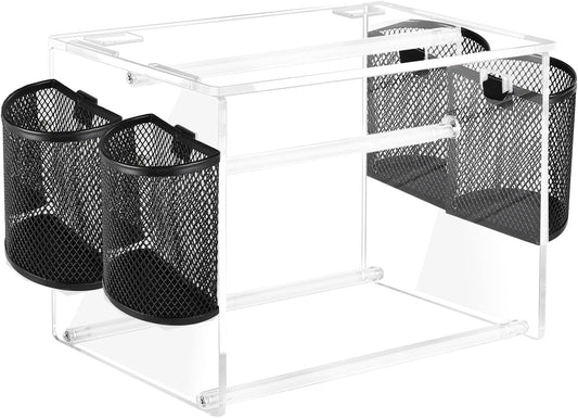 (Acrylic Label Machine Stand) Label Roll Holder for Rolls and Fanfold Labels,Acrylic Label Holder for Thermal Printer,Desktop Label Printer Holder for Home,Office,Study,Small Business