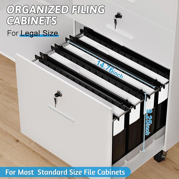 Plastic Extra Capacity Legal Size Hanging File Folders,12 Pack Reinforced Black Legal Hanging Folder Expandable,Heavy Duty 2 Inch Expansion,Adjustable Tabs, File Cabinet Folders for Bulky Files