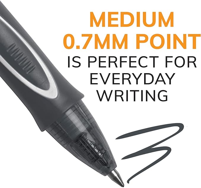 BIC Gelocity Quick Dry Black Gel Pens, Medium Point (0.7mm), 48-Count Pack, Retractable Gel Pens With Comfortable Full Grip