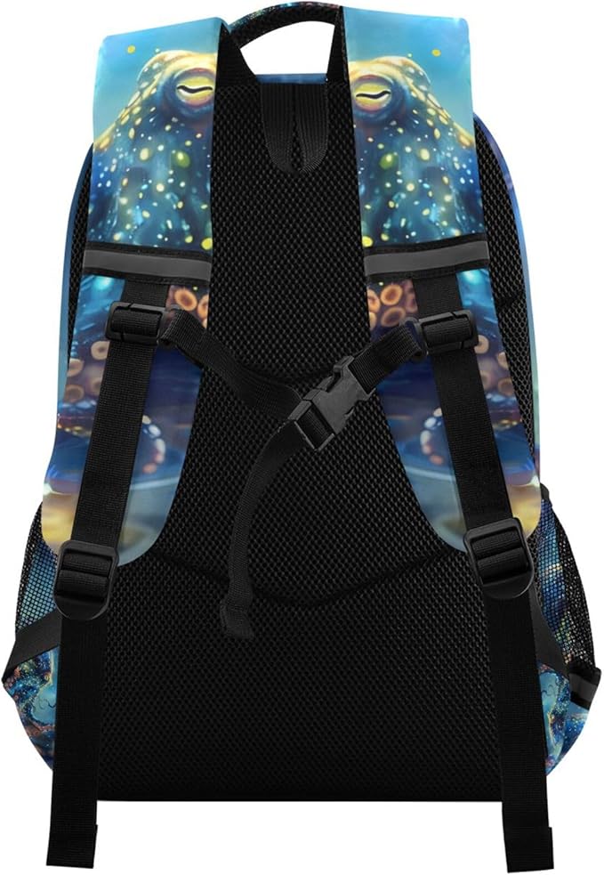 Octopus Galaxy Backpack for Boys Girls Elementary School Bag Kids Bookbag Travel Rucksack