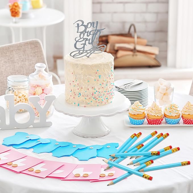 Chivao 288 Pieces Golf Mini Pencils Bulk with Eraser #2 HB Golf Short Pre Sharpened Pencils for Party Favors Office Supplies 4 Inch(Light Blue)