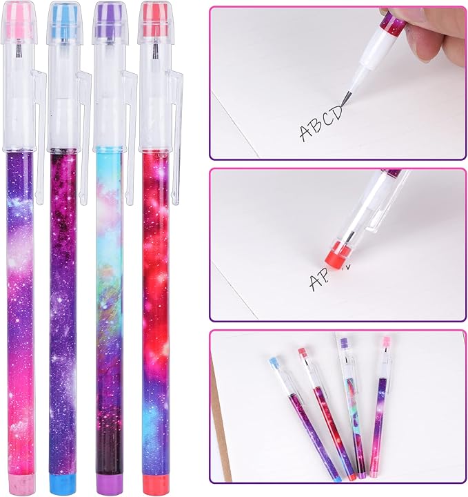 Kolewo4ever Galaxy 48-Piece Multicolor Space Theme Pencils, 0.5mm, Medium Point, Retractable, Non-Sharpening, Comfort Grip, Perfect for School, Home, Office, Gifting, Party Favors